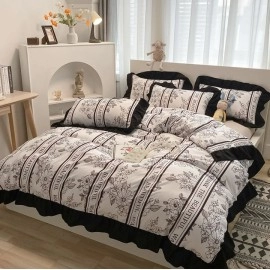 Flowers Style Series Printed Soft Bedding Set Duvet Cover Bedclothes Bedspread Pillowcases Flat Sheets Comforter Sets for Girls