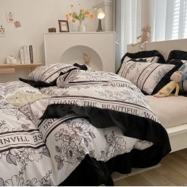 Flowers Style Series Printed Soft Bedding Set Duvet Cover Bedclothes Bedspread Pillowcases Flat Sheets Comforter Sets for Girls