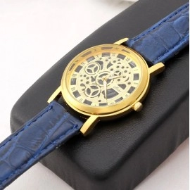 Men Watch Fashion Hollow Watches Men Roma Dial Leather Band Quartz Wristwatches Cheap Price Dropshipping 