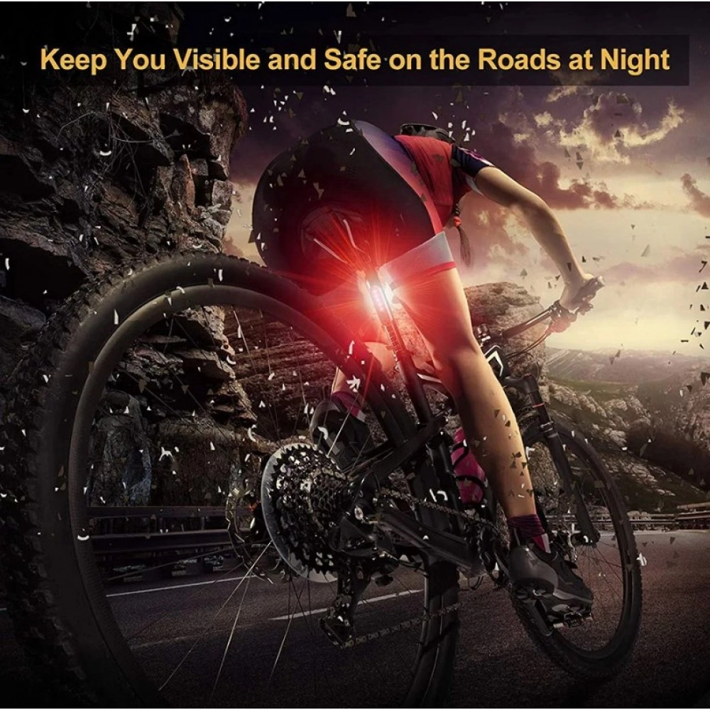 Rear Bike Tail Light USB Rechargeable Red Ultra Bright Taillights Fit On Bicycle/Helmet Easy to Install for Cycling